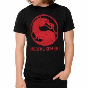 Mortal Kombat Classic Logo Distressed Retro Gamer Arcade Fighting Game T-Shirt
